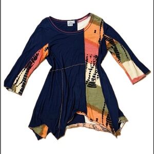 Parsley & Sage Fairycore Navy Patchwork Top